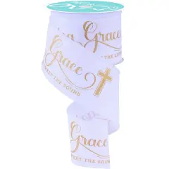 2.5" Amazing Grace Ribbon: White (10 Yards)