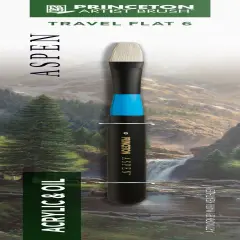 Princeton Series 6500 Aspen Synthetic Brush-Long Handle Travel Flat Size 6