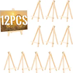 9 Inches Easel, Tabletop Painting Canvas Tall Wood Display Easels Set of 12