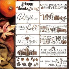 (12 Fall) - Fall Stencils for Painting on Wood Hello Pumpkin