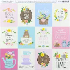 American Crafts Holiday/Event Single-Sided Cardstock 12"X12"-Tea Party