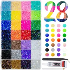 28 Color 3mm Flatback Jelly Resin Rhinestones with B7000 Jewelry Glue