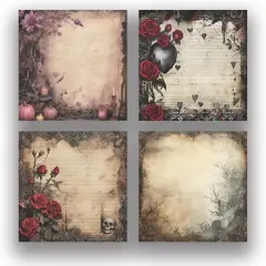 Retro 4 Pack/200 Sheets Sticky Notes Set, Vintage Memo Pads with High-Adhesive, Reusable Tearable Post it Notes for Journal Planners Office School Home, Bulk Stationery Gift