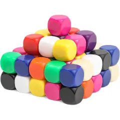 Blank Acrylic Dice Set, Write-On Cubes Game (10 Colors, 60 Pieces) Multicolor