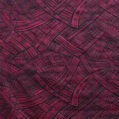 1 Yard Traditional Polynesian Tattoo Design Polyester Fabric for Apparel Projects 60 Inch Width Fuchsia