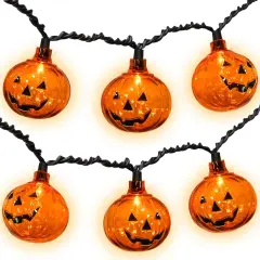 10 Pack Halloween Pumpkin String Lights - 8.5 Feet