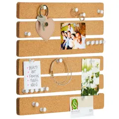 6 Pack Cork Board Strips for Walls - Adhesive Bulletin Board Bar Strips, 11.95x1.5 inches, 0.8 inch Thick - Natural Cork Boards for Office, Home, Classroom - Ideal for Notes and Photos