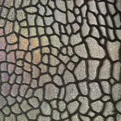 1 Yard Giraffe Stretch Velvet Hologram Fabric 60 Inches Width Black Silver
