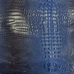 1 Yard 3D Embossed Gator Faux Leather Vinyl Fabric Durable Upholstery Handbags 56" Width Royal Blue