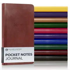 Pocket Notes Leather Journal by Gallery Leather - 6"x3.25" Acadia Tan