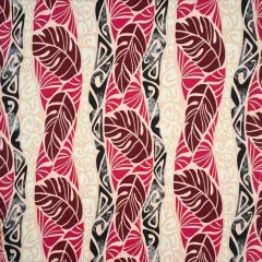 1 Yard Monstera Tribal Print Glitter Polyester Fabric, 36in L x 60in W, Lightweight & Durable Pink