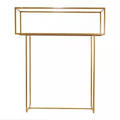 Gold 48 in Rectangle Top Metal Floral DISPLAY STAND Centerpiece Party Events