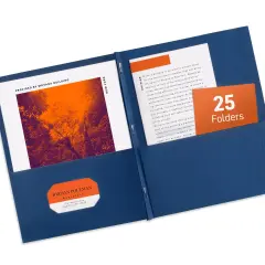 Avery Two Pocket Folders with 3 Prong Fasteners, Holds 70 Sheets, 25 Dark Blue Folders (47975)