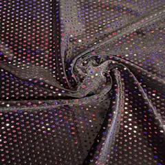 1 Yard Glued Hologram Sequin Stretch Velvet Fabric 60 Inches Width Black Fuchsia