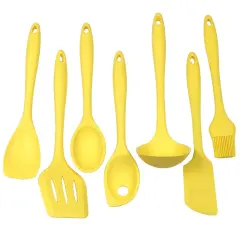 Chef Craft 7 Piece Premium Silicone Kitchen Tool and Utensil Set Yellow