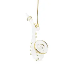 Egyptian Glass Saxophone Ornament with Gold Accents
