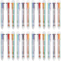 24 PCS Ballpoint Pens for School 6-in-1 Colored Pens Ballpoint