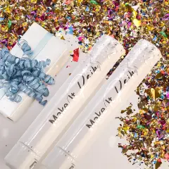 Confetti Cannon Party Poppers - Shredded Multicolor Confetti Poppers - 2 Pack - Party Cannons Shooters Gun for Wedding, Birthdays, Celebrations