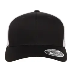 Flexfit&reg; Adult Adjustable Mesh Cap BLACK/ WHITE