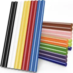 Color Hot Glue Sticks Full Size, 8" Long x 0.43" Dia Hot Melt Glue Sticks Bulk, Colored Adhesive Glue Sticks Standard for Crafting DIY Art School Gluing Project Repair Sealing, 24 PCS