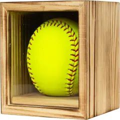 9" Baseball 12" Softball Display Case for Balls Homerun Shadow Box Frame Wall Mount Small Stand Holder Cubes Memorabilia Clear Sport Collectibles Single Gifts for Boys Carbonized