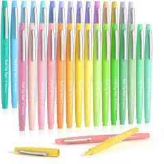 30 Colors Felt Tip Pens, Medium Point Pastel Colored Pens, Felt Tip Markers Pens For Journaling, Writing, Note Taking, Planner Coloring, Perfect for Art Office and School Supplies
