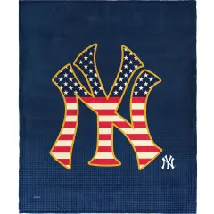 MLB Celebrate Series Silk Touch Sherpa Throw Blanket 50&times;60 Inches New york yankees