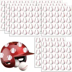200 Pieces 8 Sheets Baseball Award Decal Set Baseball Vinyl Stickers 1" Small Self Adhesive Baseball Helmet Stickers for Laptops, Cars, Scrapbook, Phones, Batting