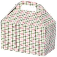 Pack/6: Red & Green Plaid Gable Box - 8-1/2 x 5 x 5-1/2"