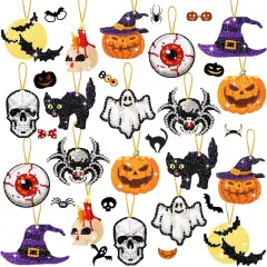 20 Pcs Halloween Diamond Painting Tags Hanging Ornaments