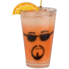 Tree Buddees Iced T Ornament Funny Rapper & Actor Inspired Resin Glass of Iced Tea