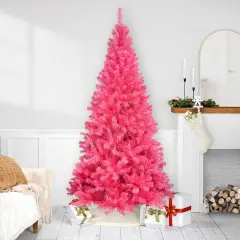 Northlight Artificial Tinsel Christmas Tree - 7' - Pink - Unlit