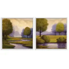 Stupell Industries Lavender Sunrise Reflections 2pc Framed Giclee Set By Gregory Williams