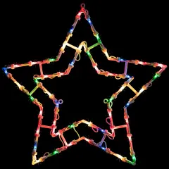 Northlight Lighted Star Christmas Window Silhouette Decoration - 16" - Multicolor Lights White