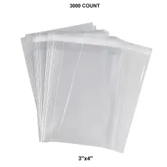 Self-Sealing Polyethylene Bags 1.2 Mil 3'' x 4''