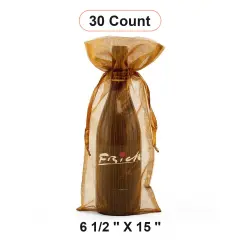 Luxe Brushed Organza Wine Bag 6 1/2" x 15"