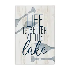 Stupell Industries Better at Lake with Oars Canvas Wall Art Design by Kim Allen