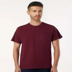 Gildan&reg; Heavy Cotton Pocket Crewneck Short Sleeve T-Shirt Maroon