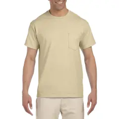 Gildan Ultra Cotton Pocket T-Shirt for Men's Sand