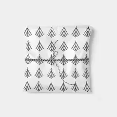 Black and White Minimal Christmas Tree Gift Wrap