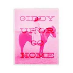 Stupell Industries Giddy Up or Go Home Wall Plaque Art Design by Daphne Polselli