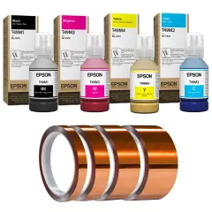 Epson Ink Set for F170 & F570 - 4 Pack with 4 Rolls of ProSub Sublimation Tape