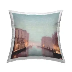 Surfer with Tropical Palms Outdoor Printed Pillow Design by Noah Bay, 18 x 7 x 18