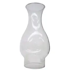 Glo-brite Clear Glass Smooth Top Oil Lamp Chimney 2 7/8" OD Base x 8 3/8" High