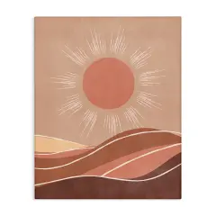 Stupell Industries Boho Sun over Desert Canvas Wall Art Design by Nataly White