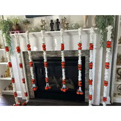 Jasmine Marigold Flowers Garland for Home Party Door Hanging Diwali Decorations Day of the Dead Dia De Los Muertos Ofrenda Halloween Mexican Fiesta Decor