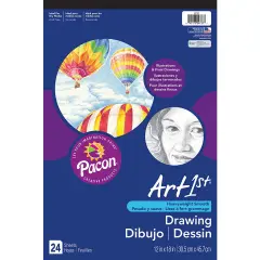 Drawing Paper Pad, Heavyweight, 12" x 18", 24 Sheets