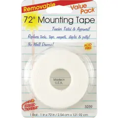Removable Mounting Tape, 1" x 72" Roll