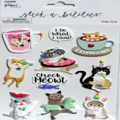 Stick-A-Bilities Cat Dimensional Puffy Stickers
