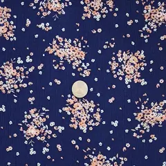 1 Yard Rayon Crinkle Navy Woven Fabric, 50/52&Prime; Wide 100% Rayon